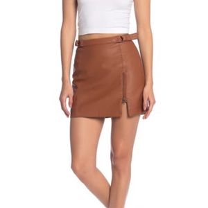 Free People Midnight Magic Faux Leather Skirt NWT